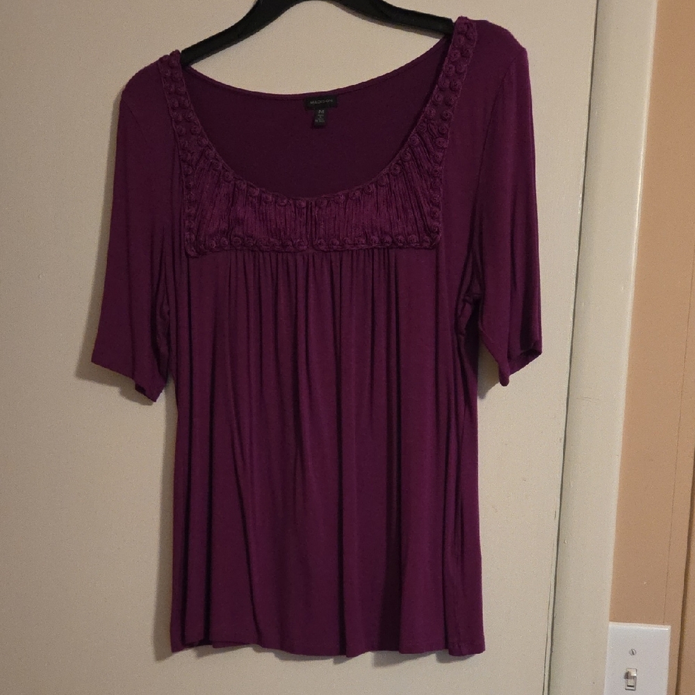 Madison Burgundy Knit Top,Size M